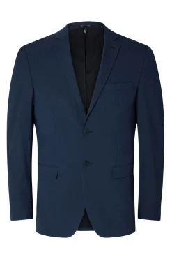 Selected Americana Slim Fit estilo punto confeccionada con Lenzing Ecovero Azul marino Online