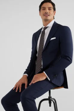 Silbon Americana traje natural stretch Azul New