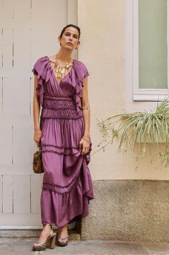 Hoss Intropia Anna. Vestido fluido Morado Outlet