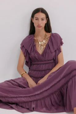 Hoss Intropia Anna. Vestido fluido Morado Outlet