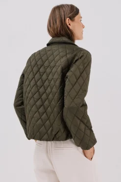 Cortefiel Anorak acolchado botones Kaki Hot