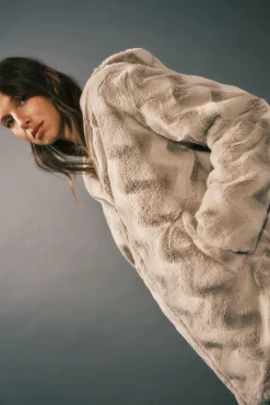 Cortefiel Anorak acolchado reversible efecto pelo Beige Online