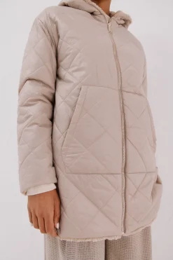 Cortefiel Anorak acolchado reversible efecto pelo Beige Online