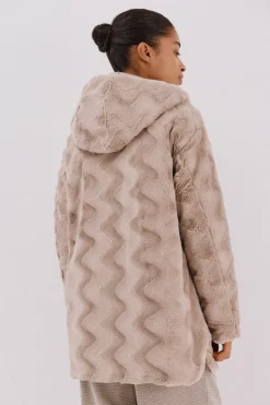 Cortefiel Anorak acolchado reversible efecto pelo Beige Online