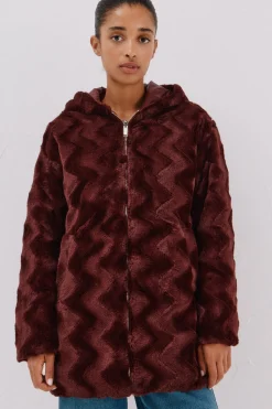 Cortefiel Anorak acolchado reversible efecto pelo Vino Discount