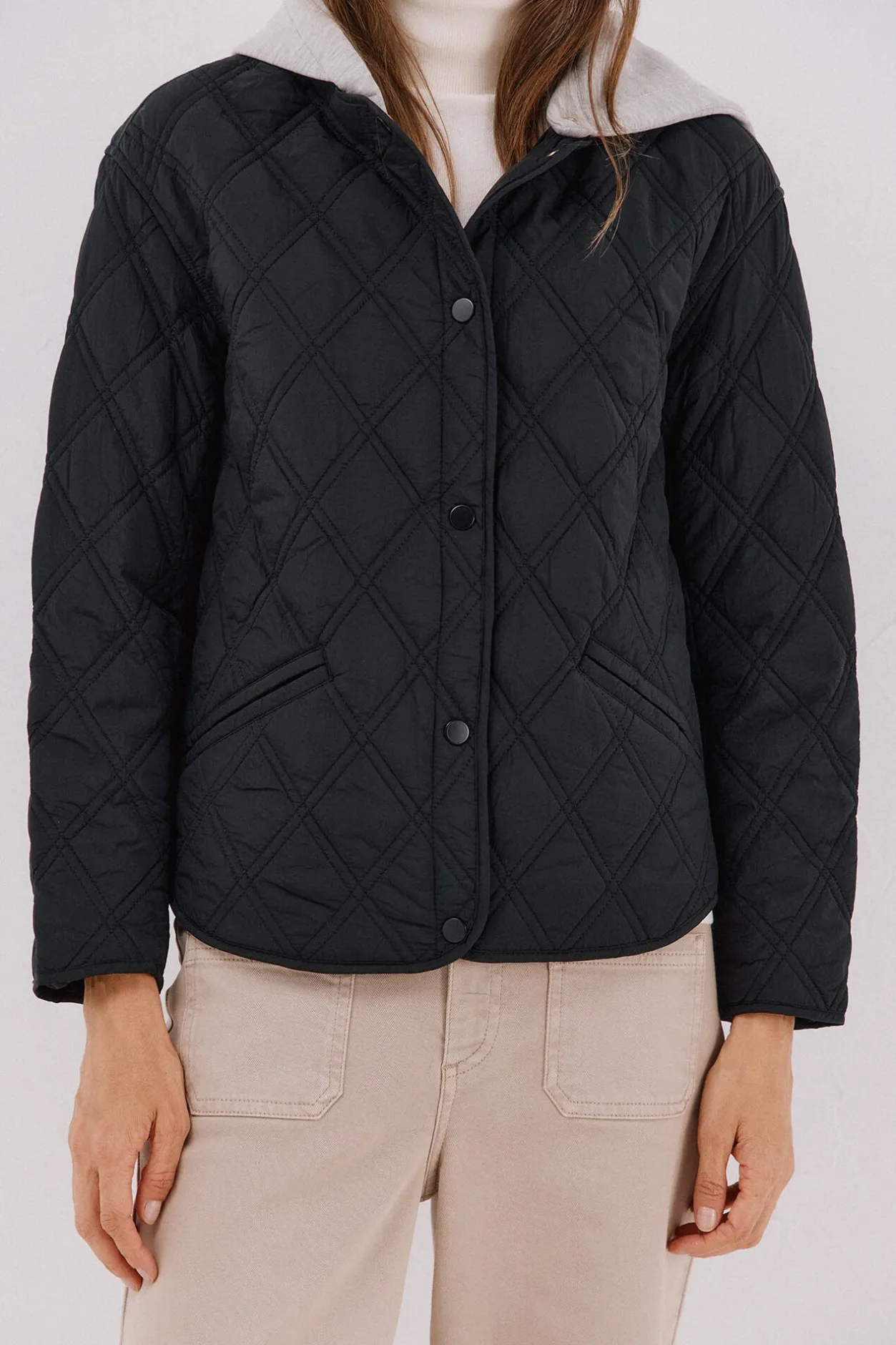 Cortefiel Anorak corto capucha sudadera Negro Hot