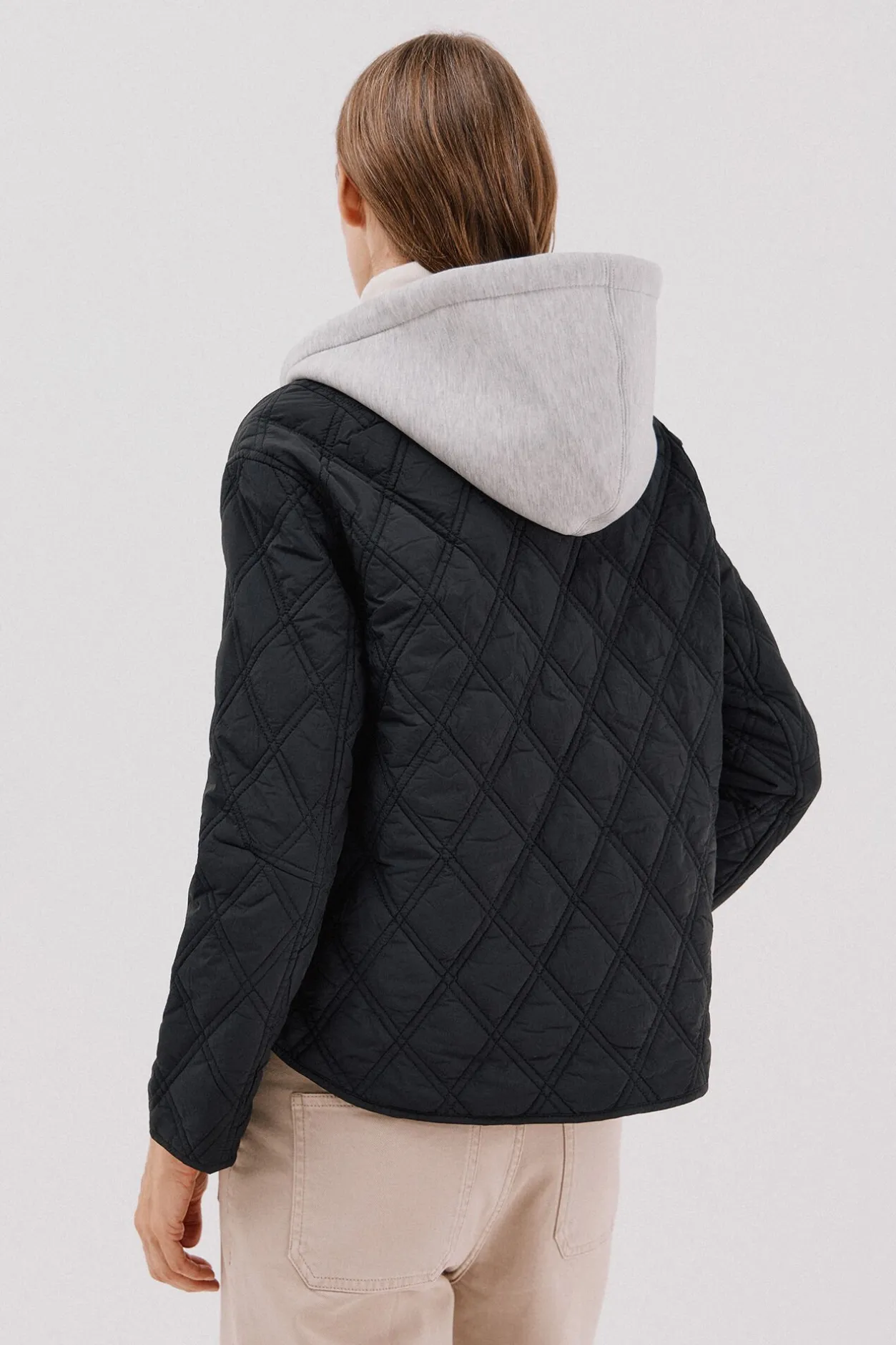 Cortefiel Anorak corto capucha sudadera Negro Hot