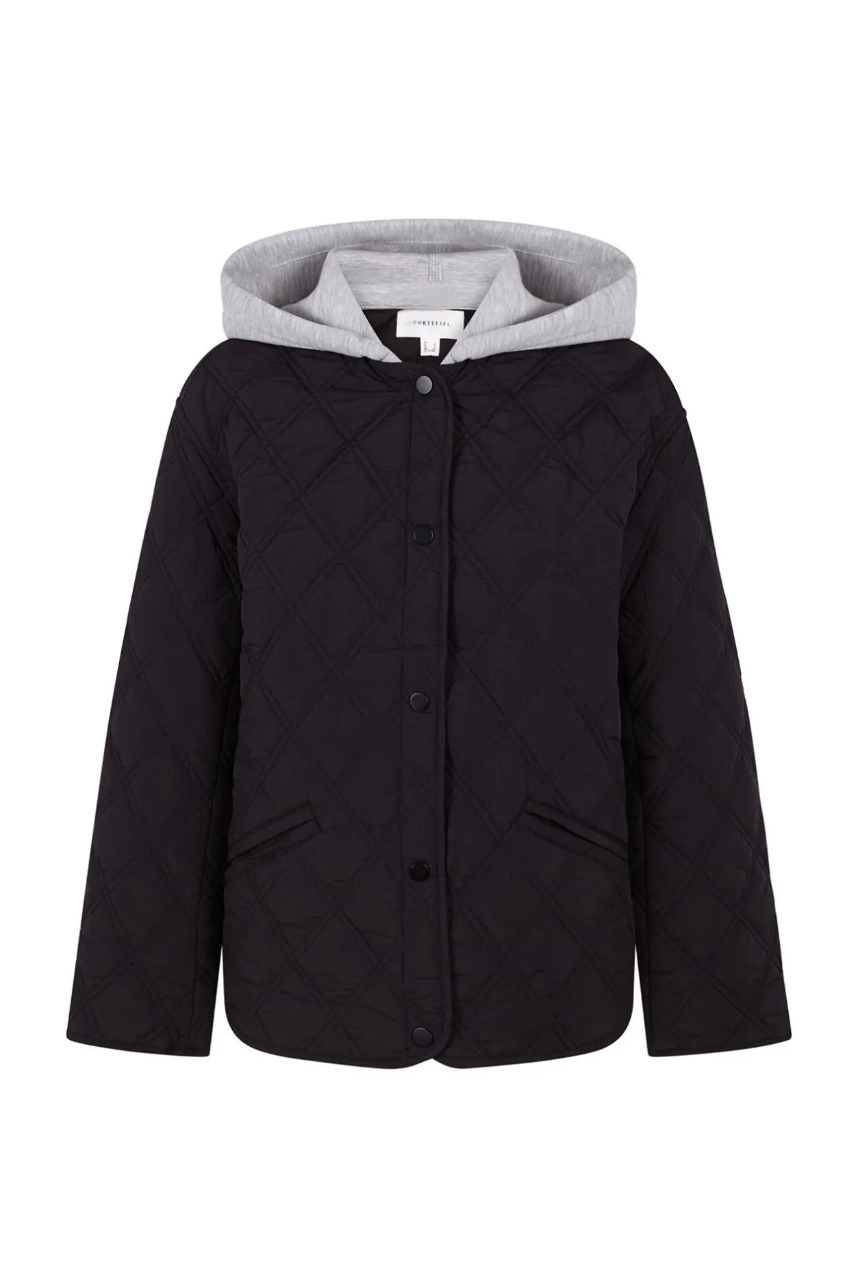 Cortefiel Anorak corto capucha sudadera Negro Hot