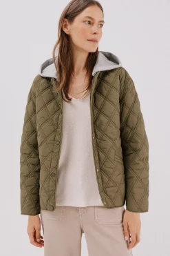 Cortefiel Anorak corto capucha sudadera Kaki Online