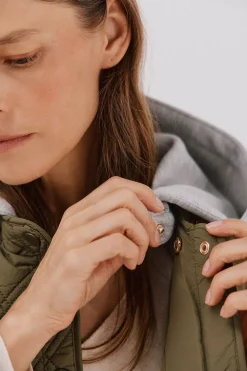 Cortefiel Anorak corto capucha sudadera Kaki Online