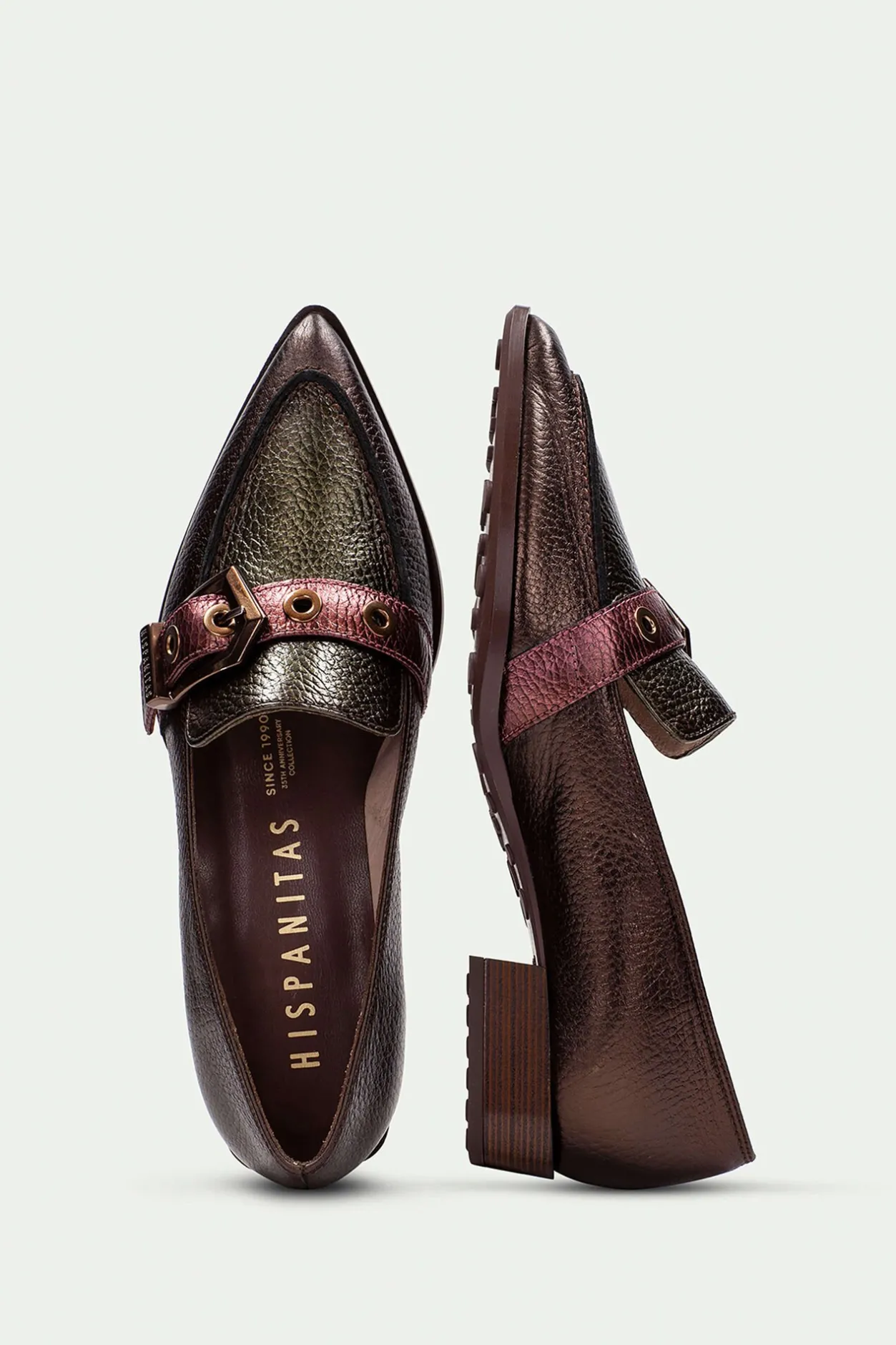 Hispanitas Bailarina punta fina y maxi hebilla TURIN Multicolor Outlet