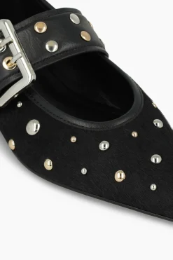 Lodi Bailarinas en piel con tachas Negro Sale