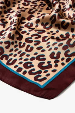 Vilanova Bandana Satinada Estampada Leopardo Marr&oacute;n Discount