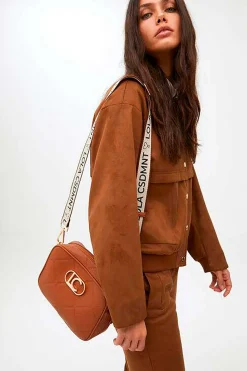 Lola Casademunt Bandolera monograma Marr&oacute;n Clearance