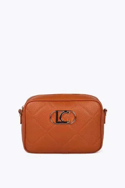 Lola Casademunt Bandolera monograma Marr&oacute;n Clearance