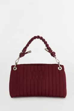 Pedro del Hierro Bandolera nylon con cremallera y asa cordones Burdeos