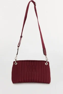 Pedro del Hierro Bandolera nylon con cremallera y asa cordones Burdeos