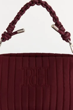 Pedro del Hierro Bandolera nylon con cremallera y asa cordones Burdeos