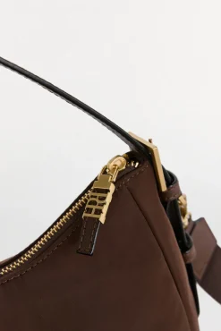 Pedro del Hierro Bandolera nylon hebillas Marr&oacute;n Sale