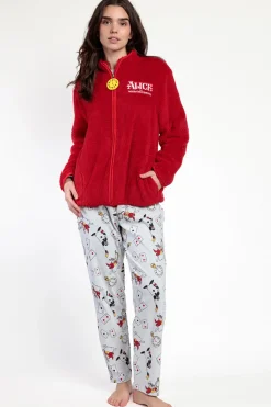 Admas Bata corta borrego Alicia Wonderland para mujer rojo Discount