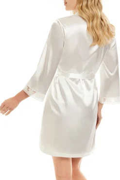 Ivette Bridal Bata corta satén sabela marfil Best