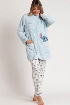 Admas Bata corta terciopelo Stich para mujer azul Clearance