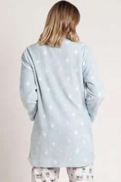 Admas Bata corta terciopelo Stich para mujer azul Clearance