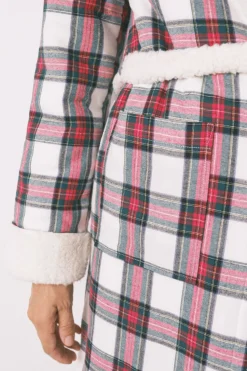 Women'secret Bata cuadros franela y borreguito marfil Hot