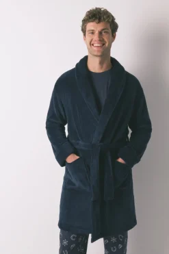 Women'secret Bata midi hombre polar azul Sale