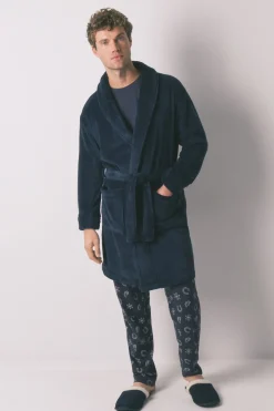 Women'secret Bata midi hombre polar azul Sale