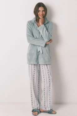 Women'secret Bata midi polar flores verde Online