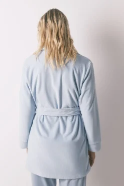 Women'secret Bata midi terciopelo brillos azul Discount