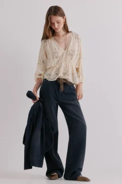 Hoss Intropia Beatrice. Vaqueros de corte recto Gris Sale