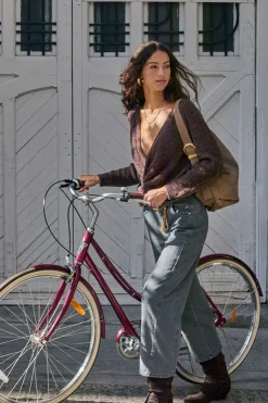 Hoss Intropia Bibiana. Vaquero con doble abotonadura Gris Discount