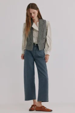 Hoss Intropia Bibiana. Vaquero con doble abotonadura Gris Discount