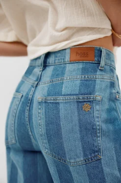 Hoss Intropia Blanca. Vaqueros a rayas Azul marino Clearance