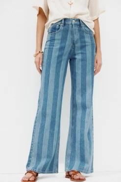 Hoss Intropia Blanca. Vaqueros a rayas Azul marino Clearance