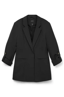 Vero Moda Blazer abierta con manga remangada Negro Discount