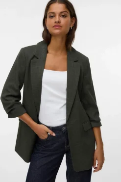 Vero Moda Blazer con manga 3/4 Gris oscuro Discount