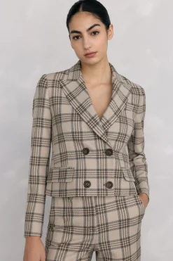 Pedro del Hierro Blazer cruzada cropped Marr&oacute;n Best