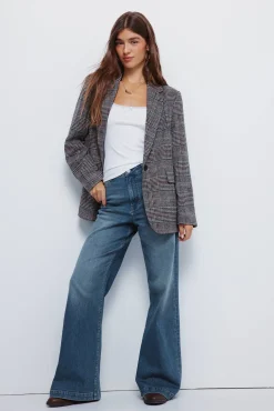 Springfield Blazer cuadros beige Clearance