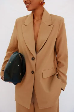 Cortefiel Blazer de cuello solapa Beige Outlet