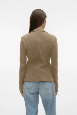 Vero Moda Blazer de mujer manga larga con bolsillos Marr&oacute;n Sale