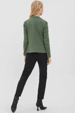 Vero Moda Blazer de mujer manga larga con bolsillos Verde Clearance