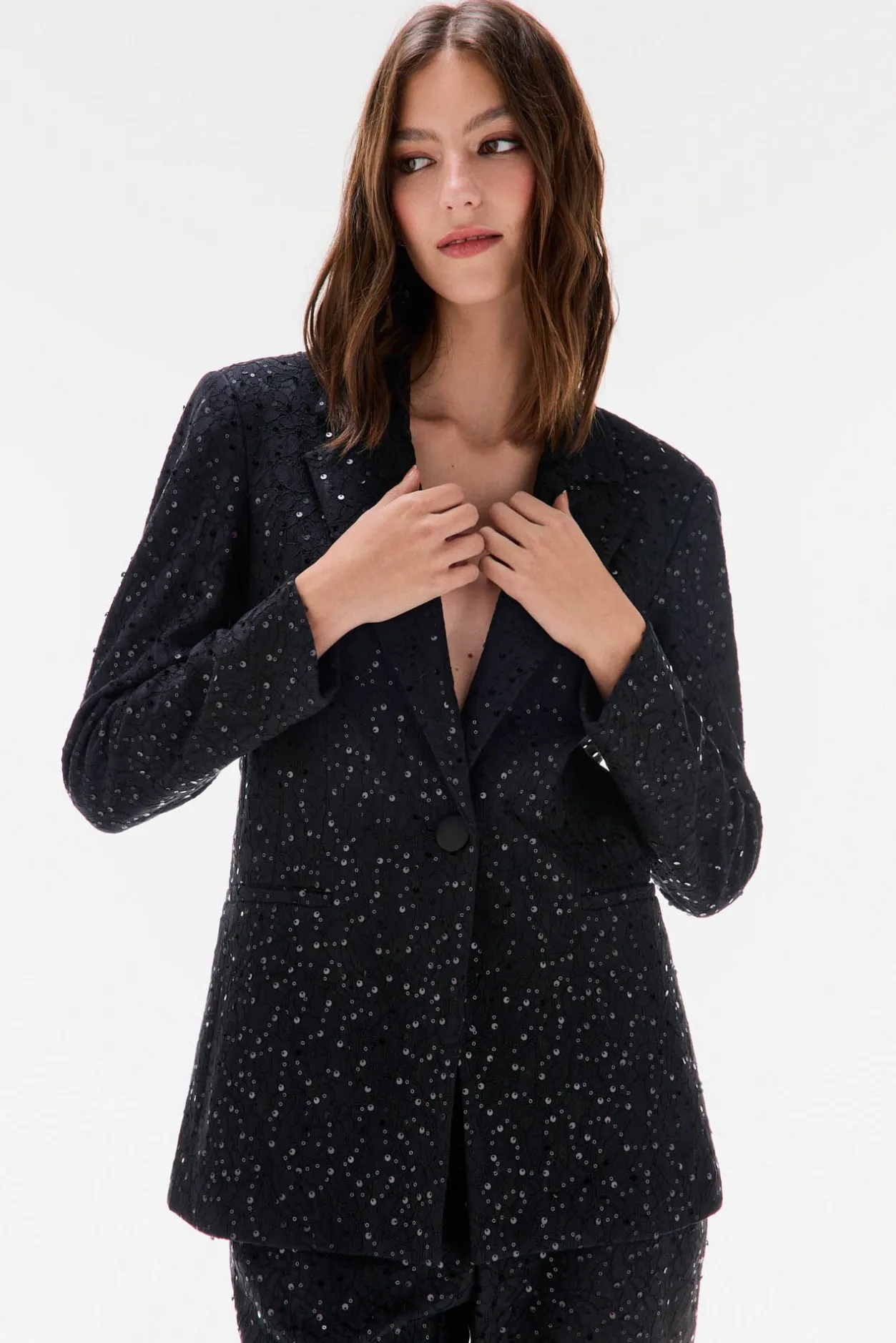 TFP by Tamara Falcó Blazer entallada de lentejuelas Negro Clearance