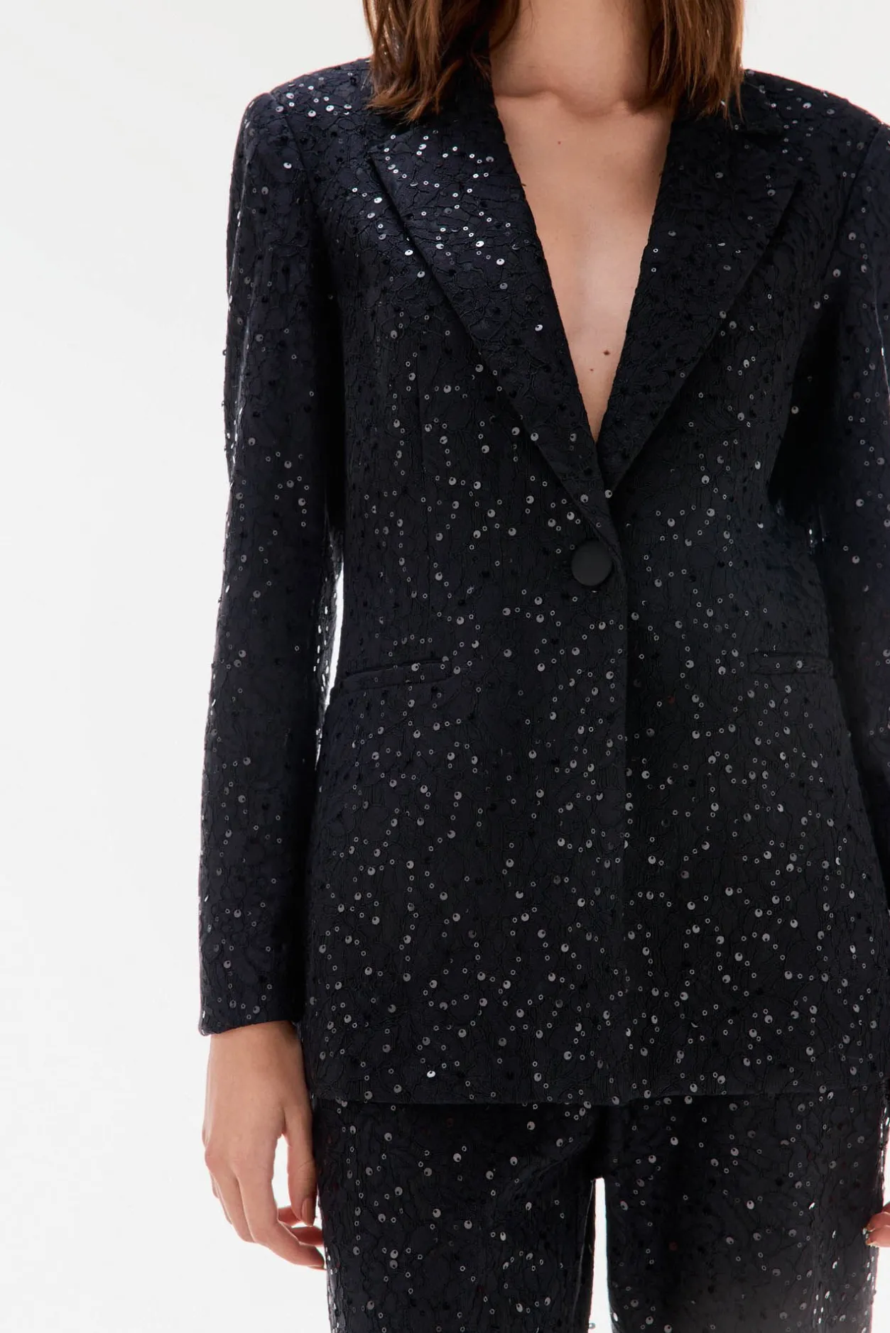 TFP by Tamara Falcó Blazer entallada de lentejuelas Negro Clearance