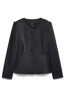Vero Moda Blazer satinada de mujer con mangas abullonadas Negro