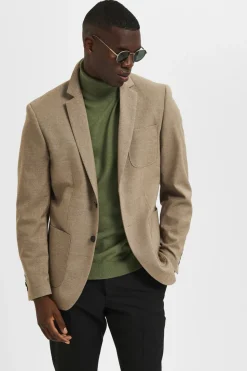 Selected Blazer slim fit elaborada con materiales reciclados Marr&oacute;n Online