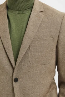Selected Blazer slim fit elaborada con materiales reciclados Marr&oacute;n Online
