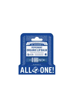 Dr. Bronner's Bálsamo labial orgánico "Menta" azul Hot